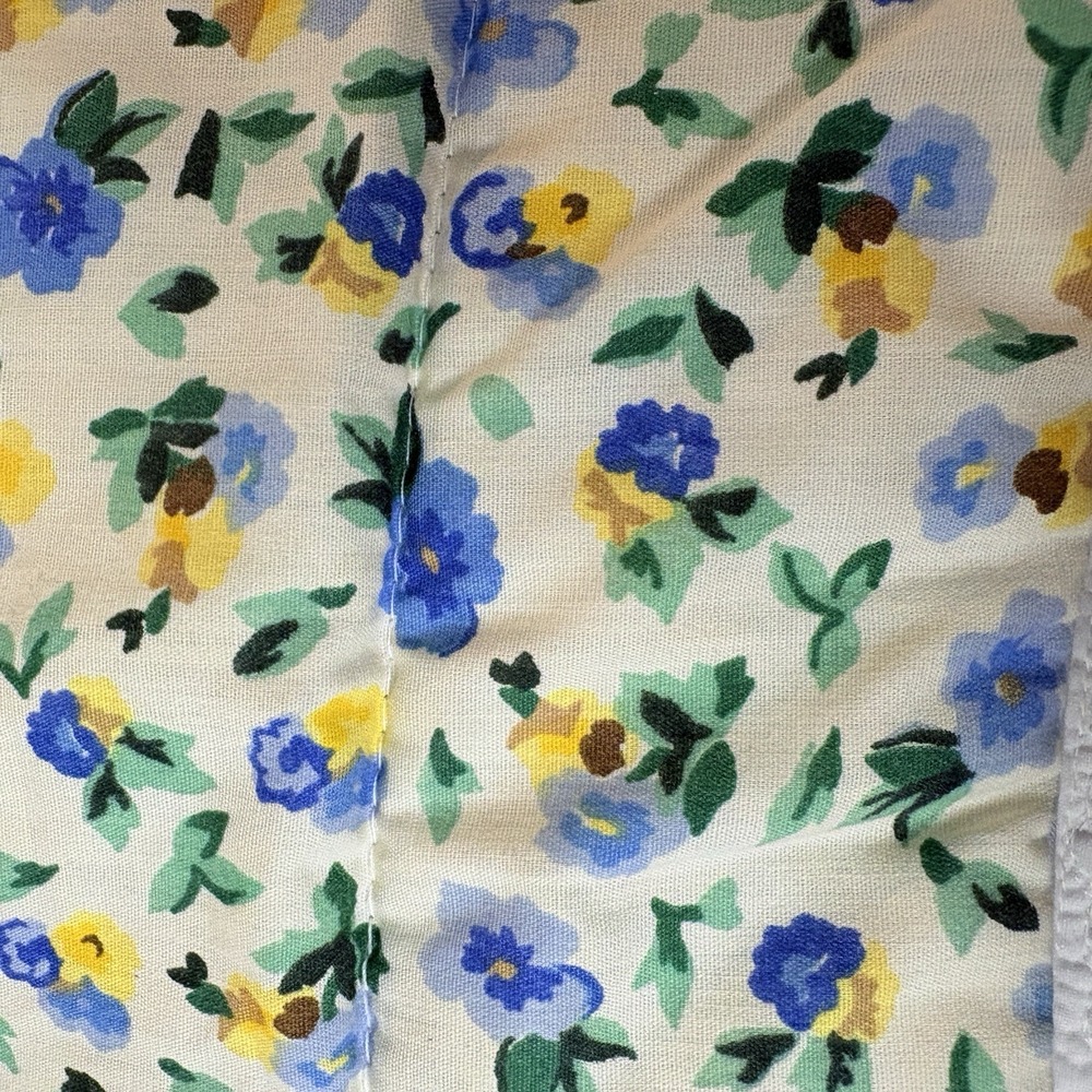 Laura Ashley Primrose Polyanthus King Pillow Sham Blue Yellow 20x40" Made In USA
